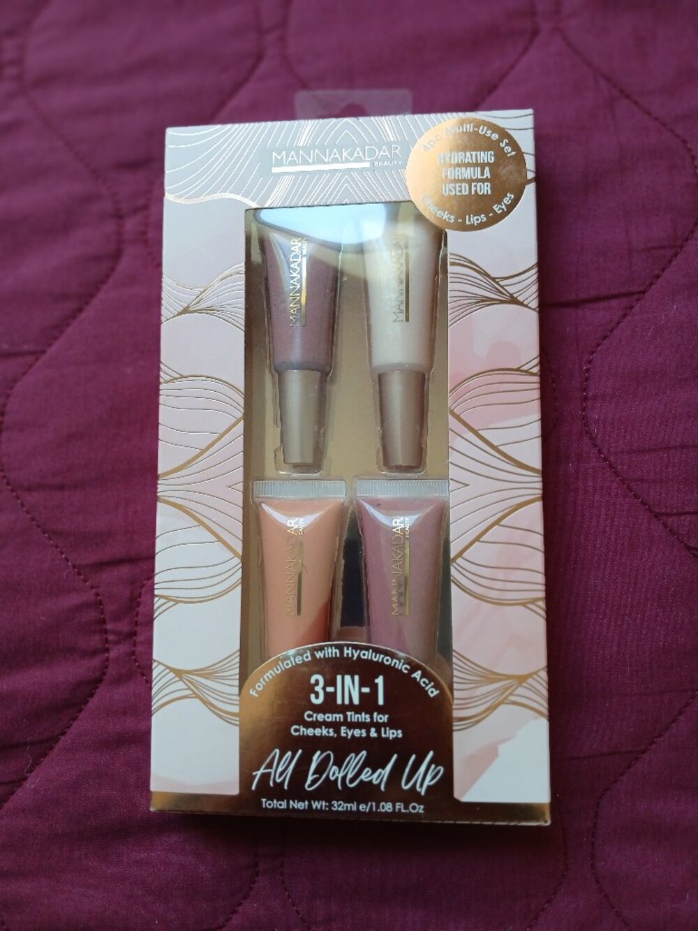 Mannakadar  3 in one cream tints for cheeks eyes and lips. All Dolled Up
